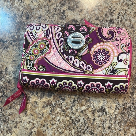 Vera Bradley Pink and Purple Quilted Wallet - Picture 1 of 6